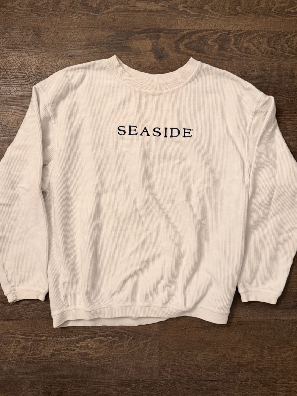 SEASIDE Ribbed White Sweatshirt - Picture 2 of 4